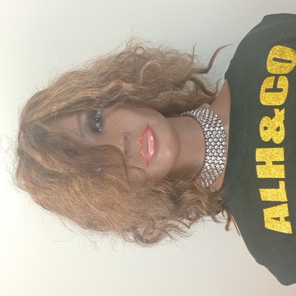 Human hair wig honey blonde ombre wig